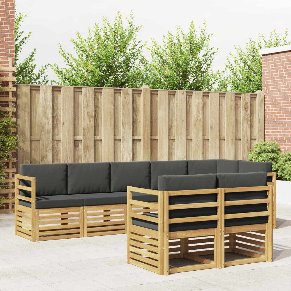 vidaXL Utomhussoffset 8 pcs Vit och antracit 304 x 126,5 x 73 cm