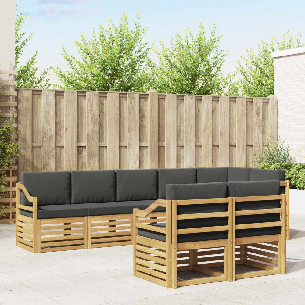 vidaXL Utomhussoffset 8 pcs Vit och antracit 304 x 126,5 x 73 cm