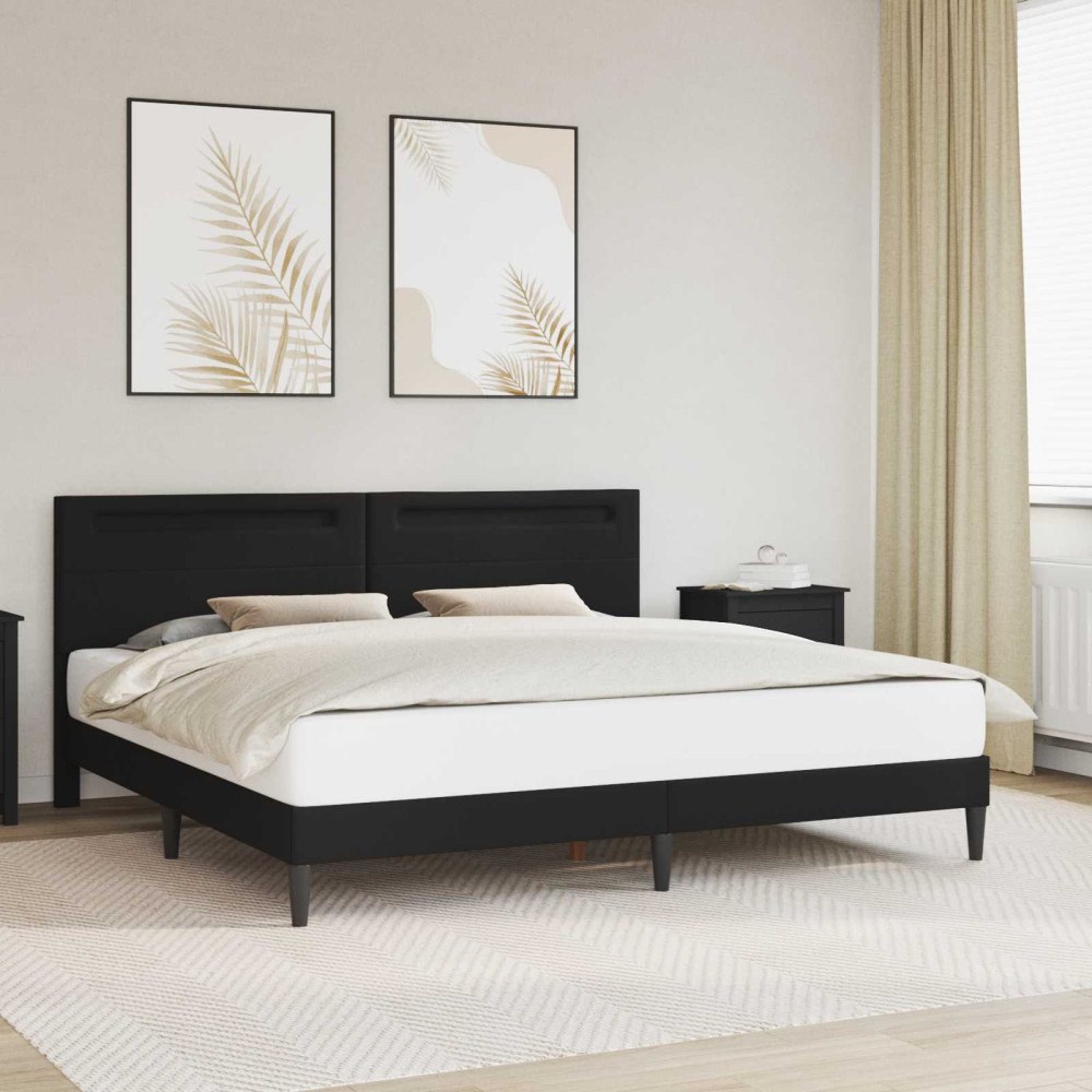 vidaXL Sängram Svart 180 x 200 cm Konstläder
