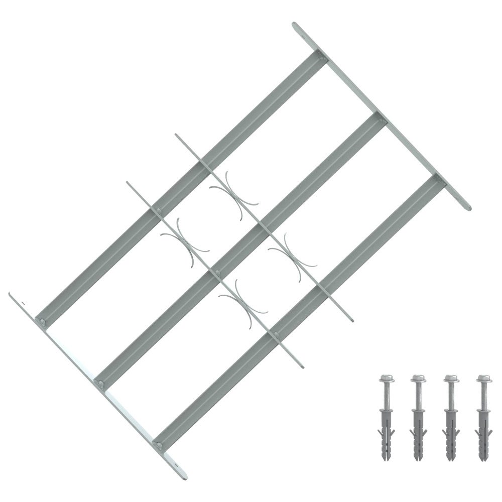 vidaXL Fönsterskyddsgaller med 3 Tvärstag 3 pcs 430-740 mm