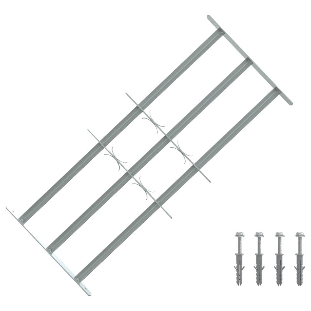 vidaXL Fönsterskyddsgaller med 3 Tvärstag 3 pcs 630-1140 mm