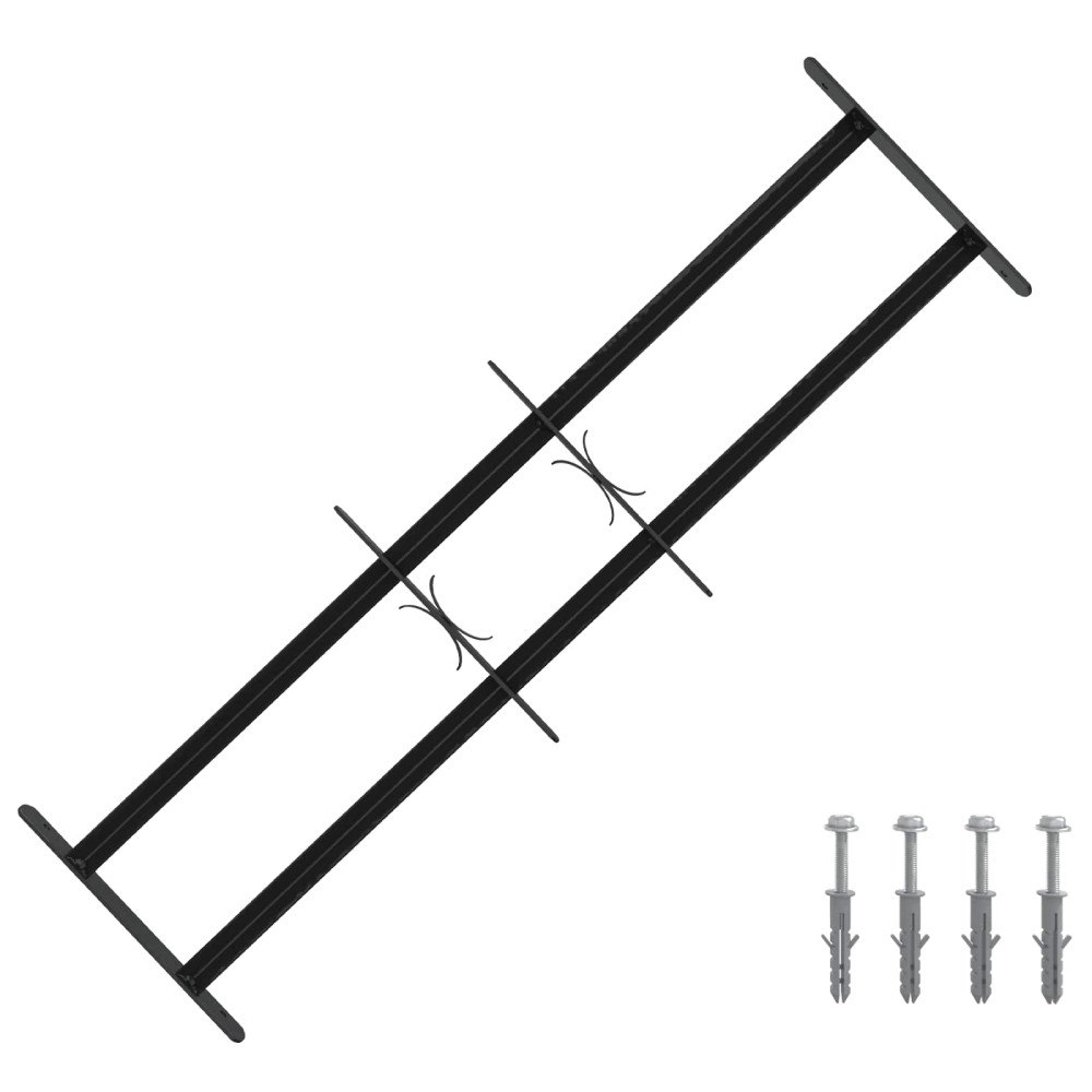 vidaXL Säkerhetsgaller för Fönster med 2 Korskåpor 3 pcs 63-114 cm