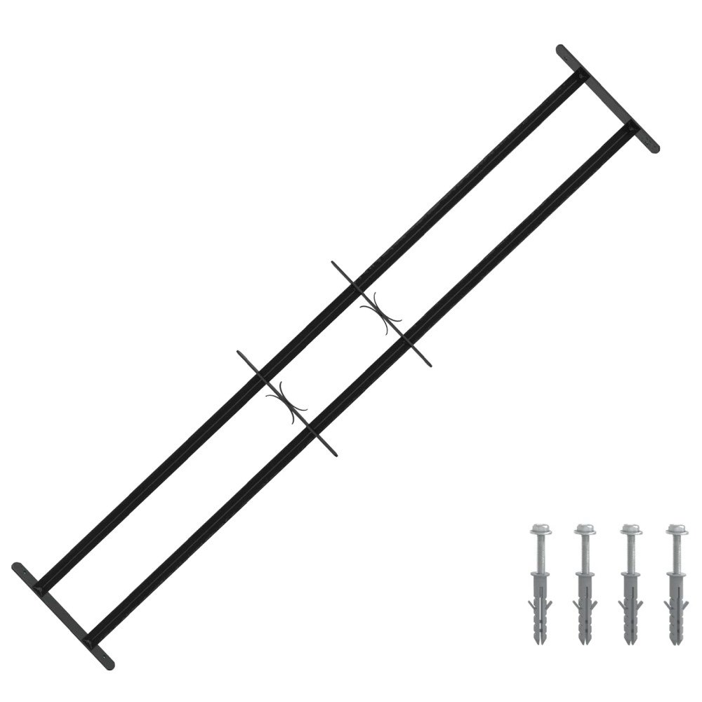 vidaXL Säkerhetsgaller för Fönster med 2 Korskåpor 3 pcs 93-174 cm