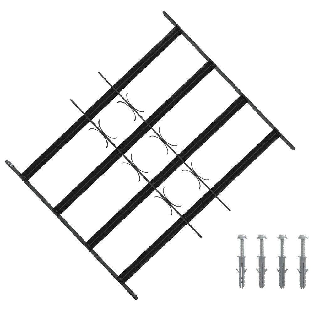 vidaXL Säkerhetsgaller för fönster med 4 tvärgående stolpar 3 pcs