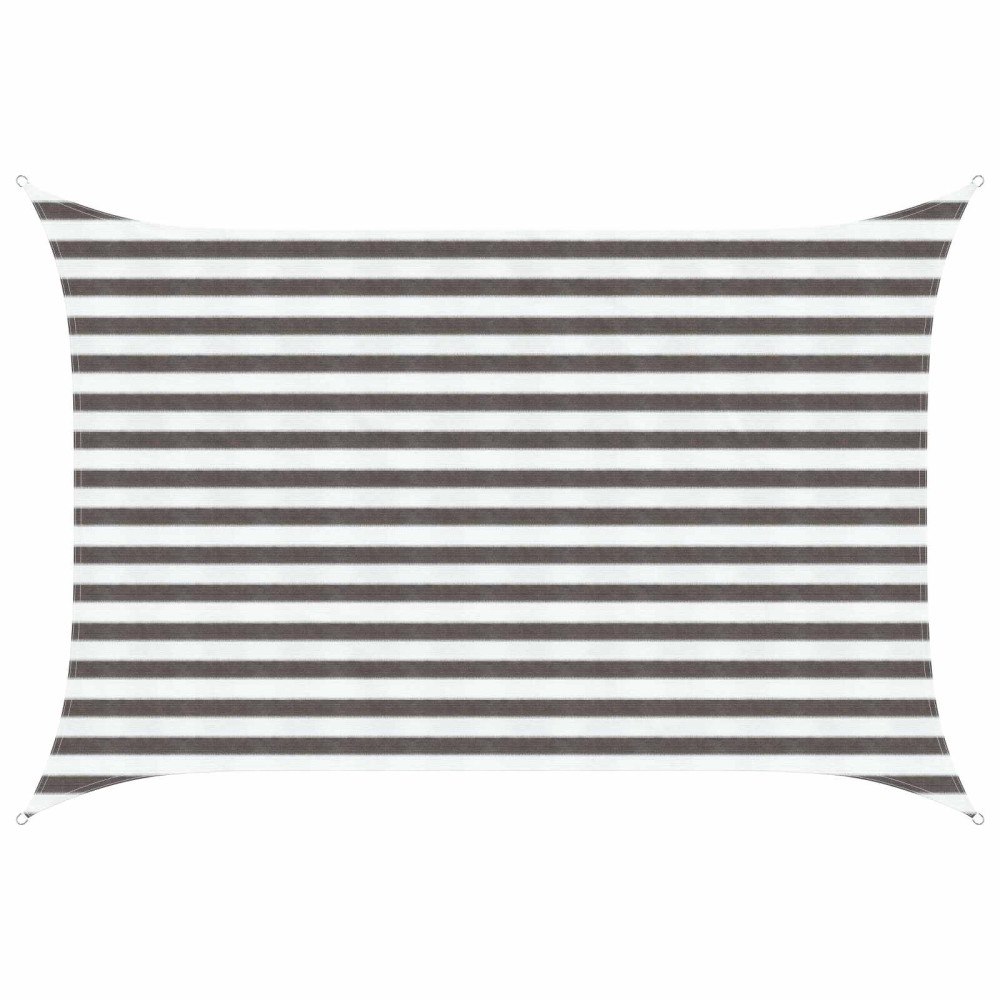 vidaXL Solsätt segel Ljusgrå och vit. 2 x 3,5 m HDPE