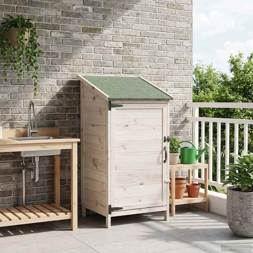 vidaXL Trädgårdshus Vit 59 x 56 x 113,5 cm Konstruerat trä