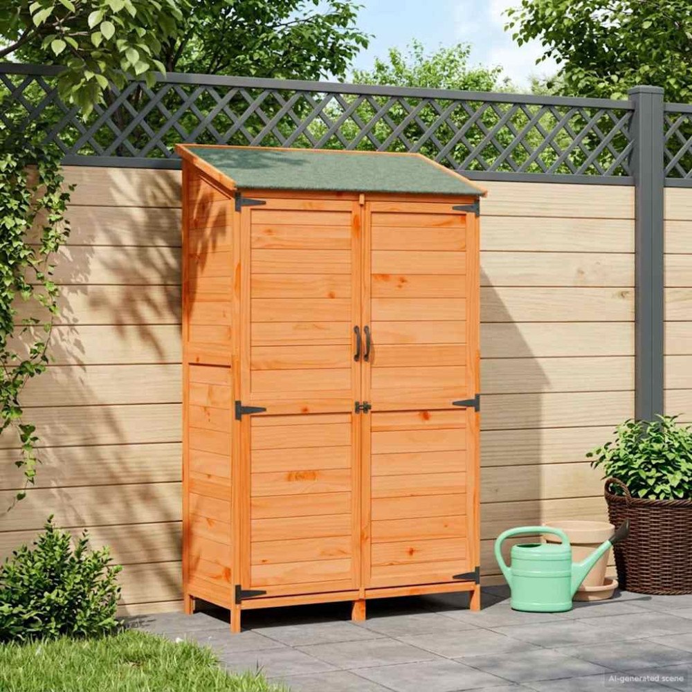 vidaXL Trädgårdshus Brun 106,5 x 56 x 176 cm Konstruerat trä