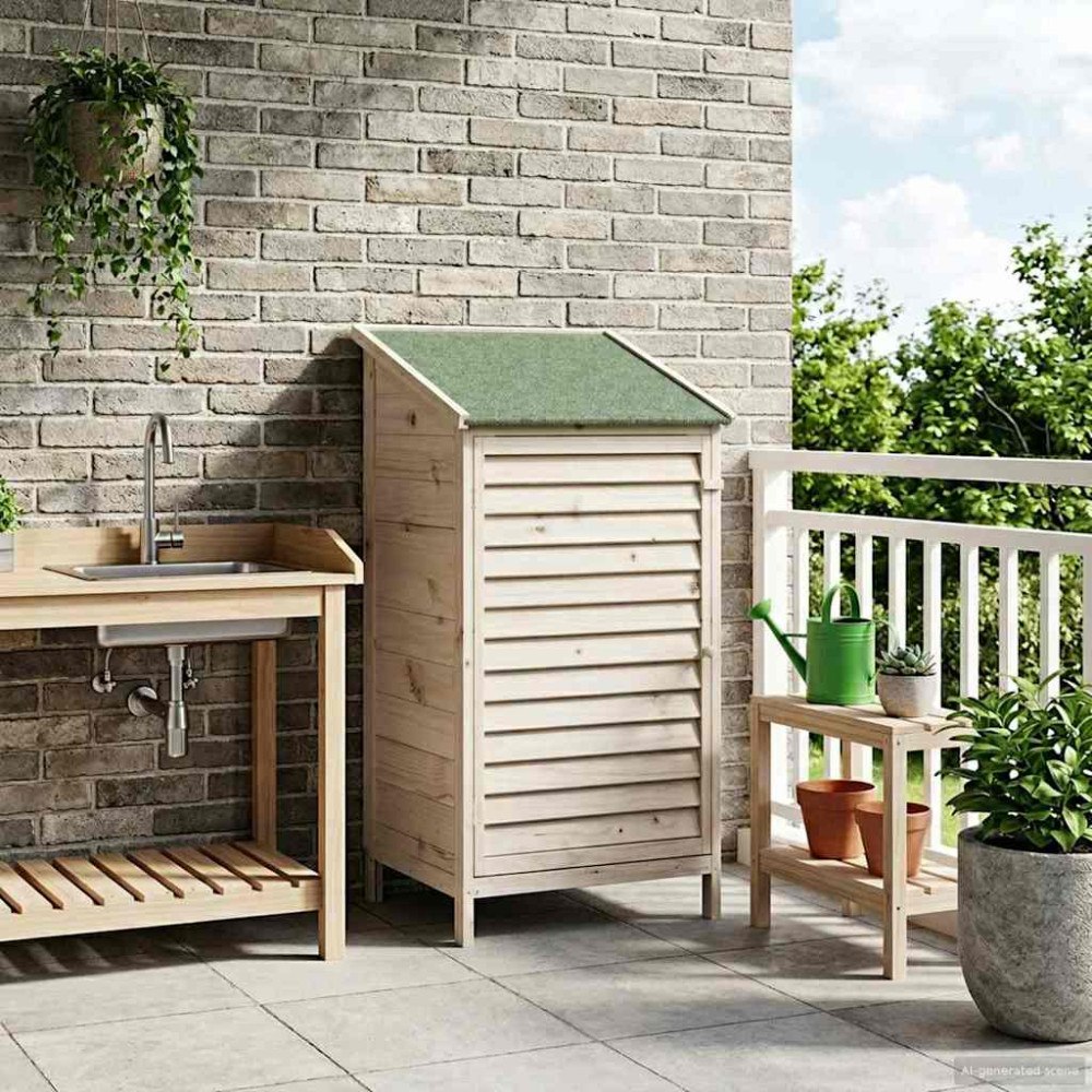 vidaXL Trädgårdshus Vit 59 x 56 x 113,5 cm Massivt Furu