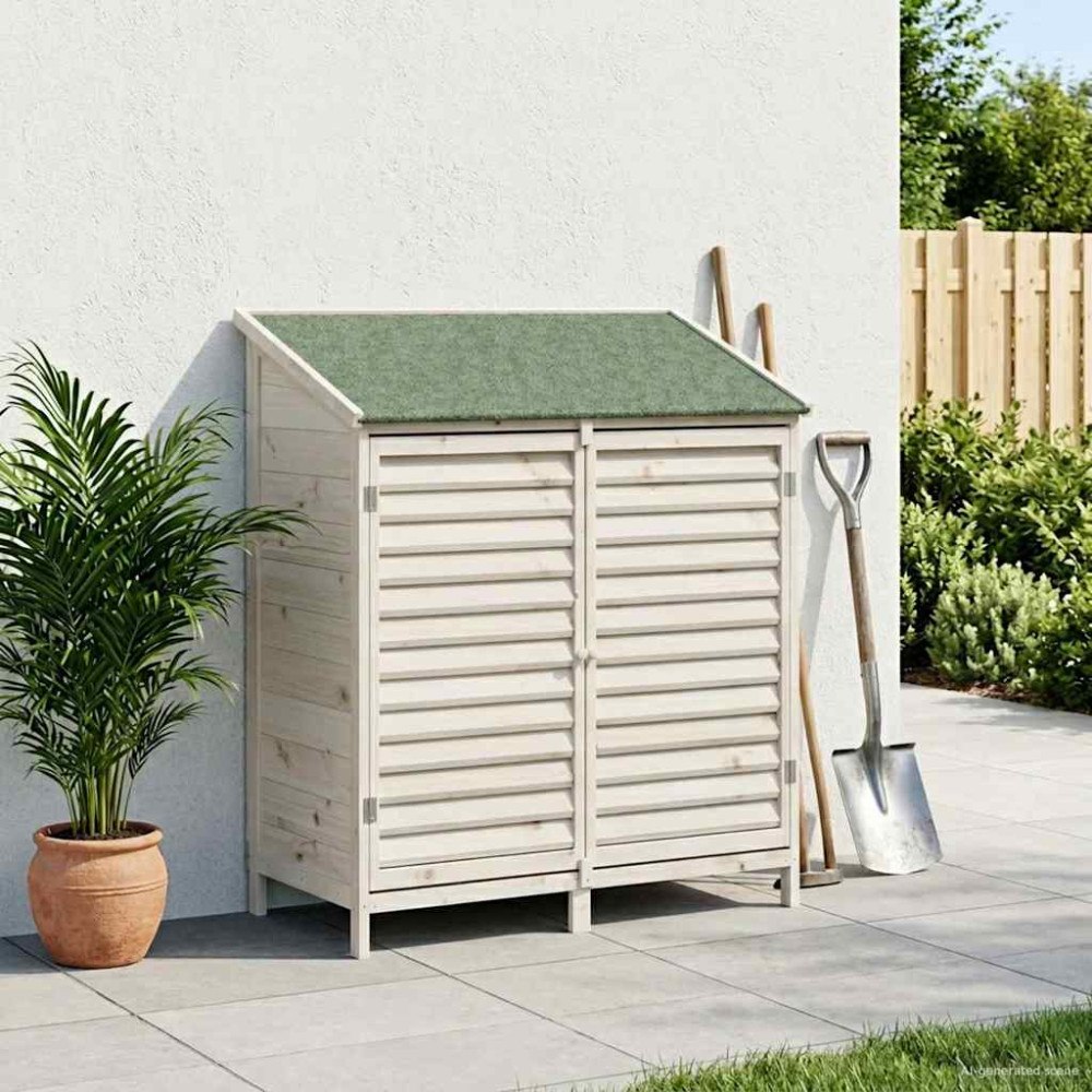 vidaXL Trädgårdshus Vit 106 x 56 x 113,5 cm Massivt Furu