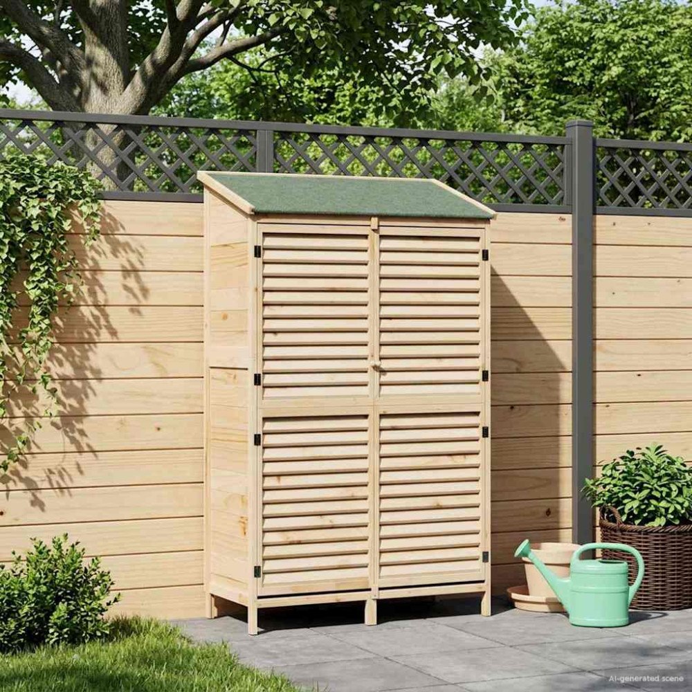 vidaXL Trädgårdshus Naturlig 106 x 56 x 176,5 cm Massivt Furu
