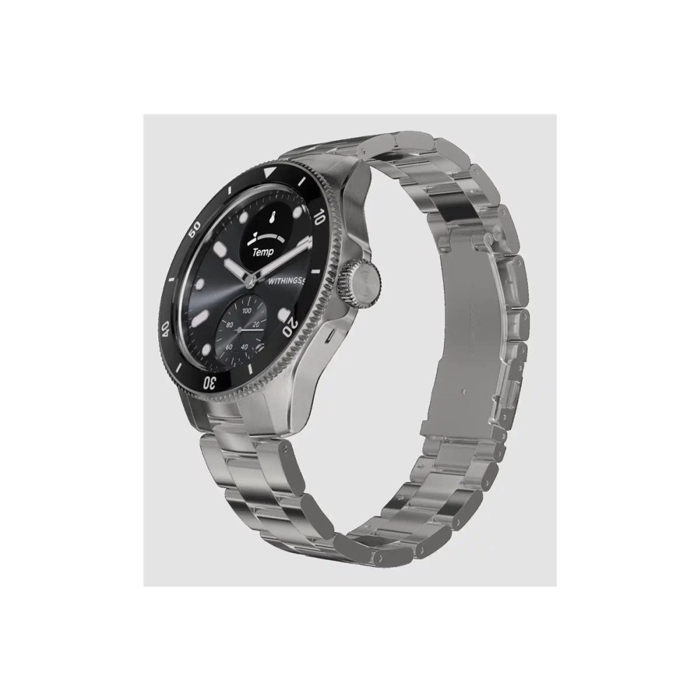 Withings Withings ScanWatch Nova - rostfritt stål - smart klocka med hybridfunktion med Oyster Metal-armband - svart