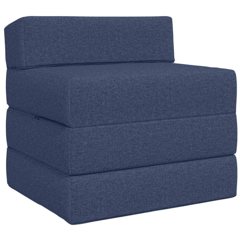 vidaXL Fällbar Soffbed Blå 200 x 70 x 15 cm Tyg