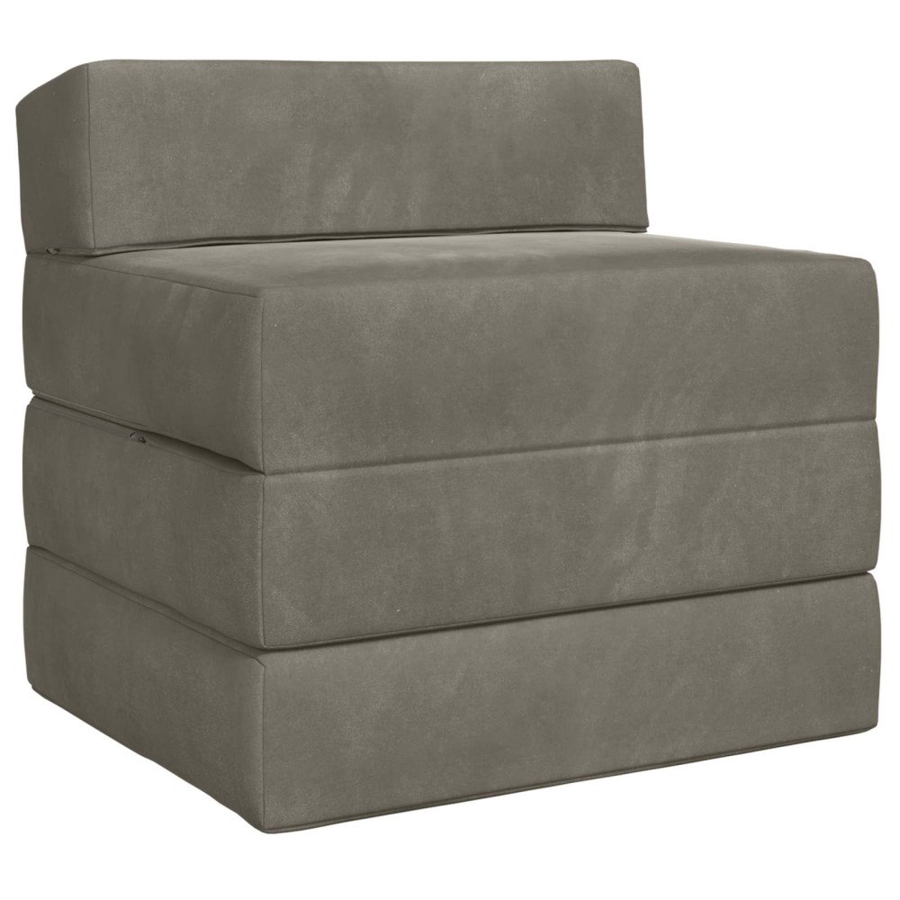 vidaXL Fällbar Soffbed Ljusgrå 200 x 70 x 15 cm Sammet