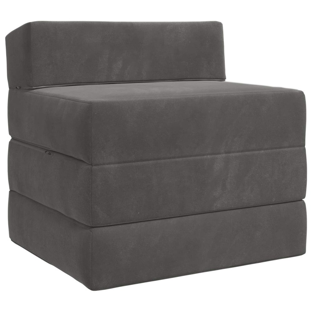 vidaXL Fällbar Soffbed Mörkgrå 200 x 70 x 15 cm Sammet