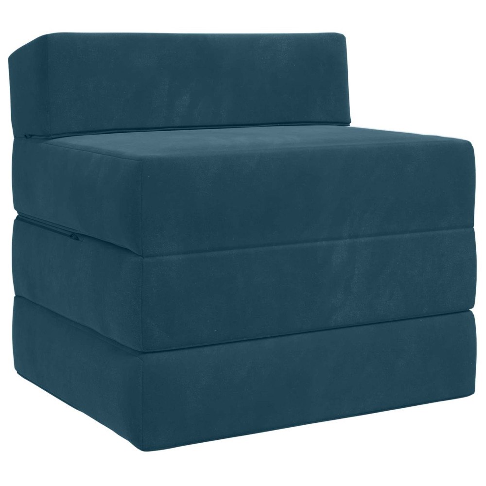 vidaXL Fällbar Soffbed Blå 200 x 70 x 10 cm Sammet