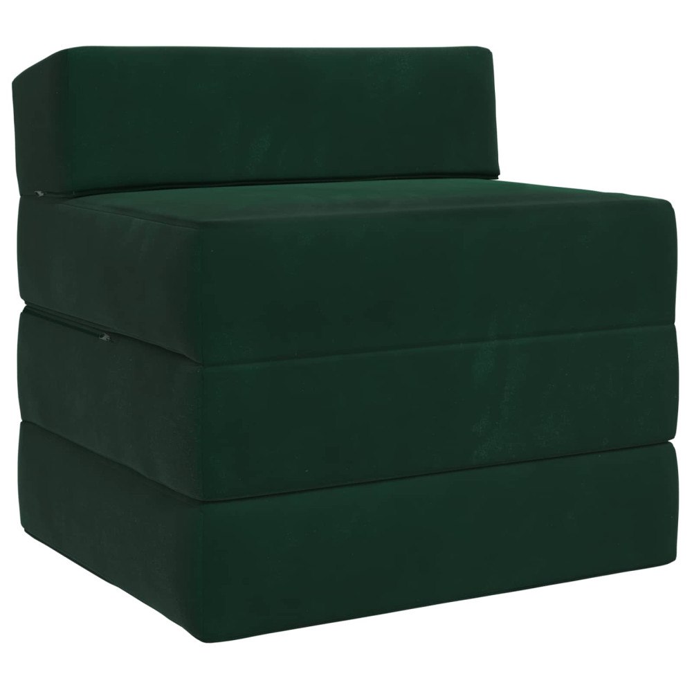 vidaXL Fällbar Soffbed Mörkgrön 200 x 70 x 10 cm Sammet