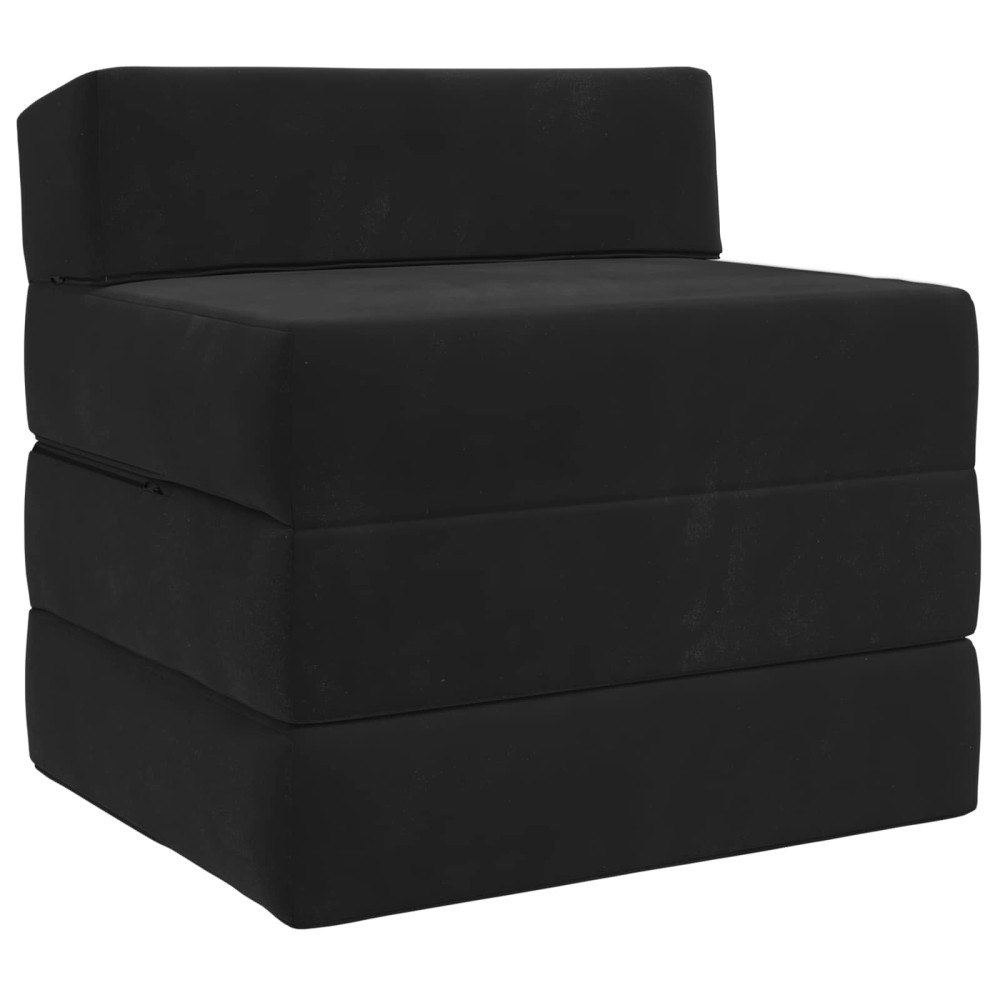 vidaXL Fällbar Soffbed Svart 200 x 70 x 10 cm Sammet