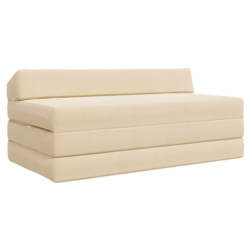 vidaXL Fällbar Soffbed Gräddvit 120 x 60 x 49 cm Tyg