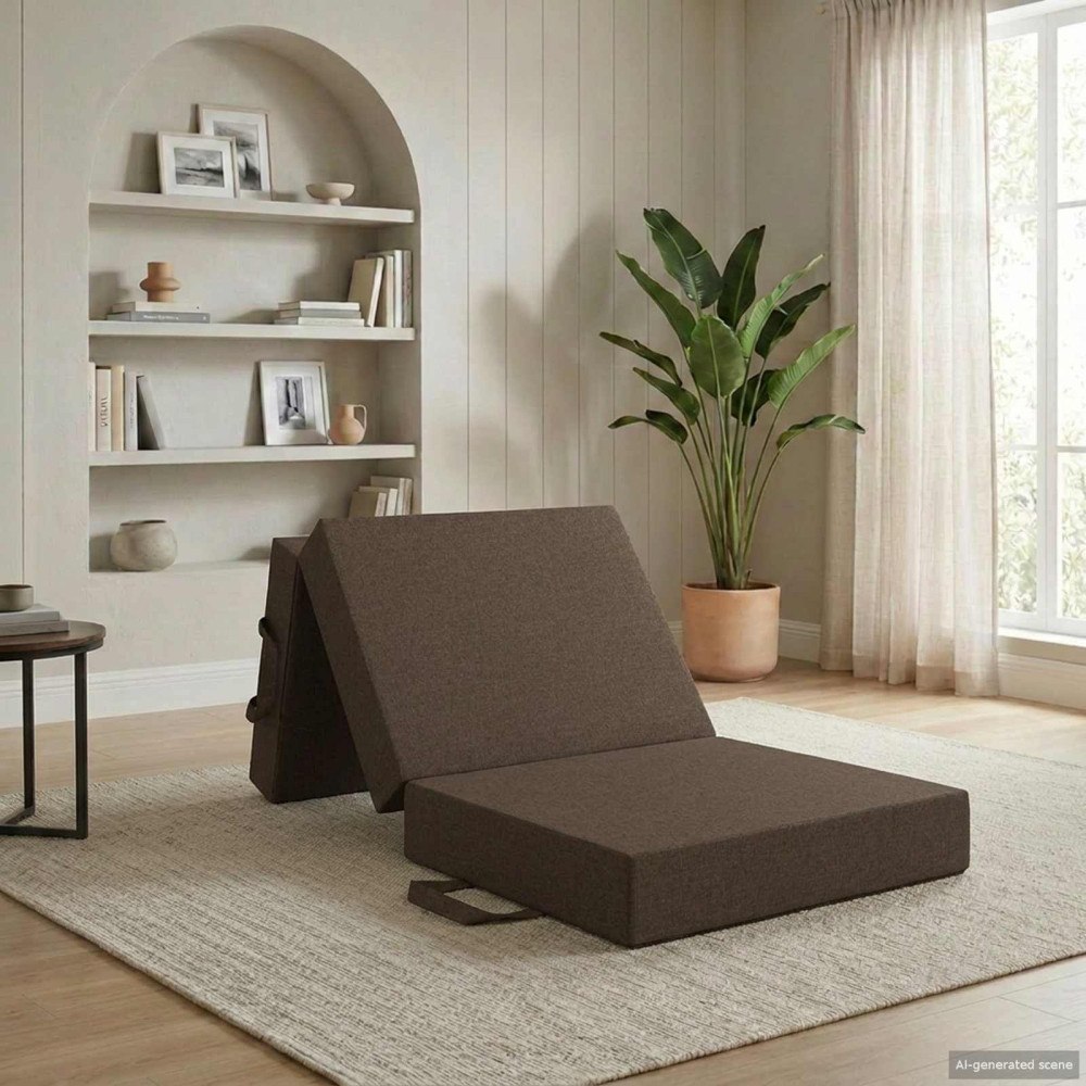 vidaXL Fällbar Soffbed 90 x 63 x 45 cm Taupe