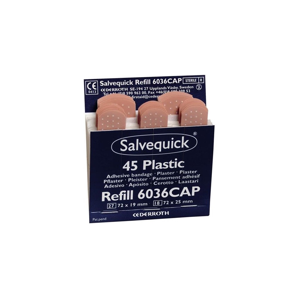 Salvequick Plåster Salvequick vattenavvisande 6036, plast, förpackning...