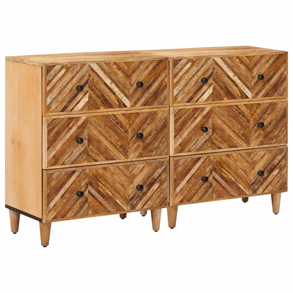 vidaXL Förvaringsskåp 2 pcs Brun 60 x 33,5 x 75 cm Massivt mangoträ