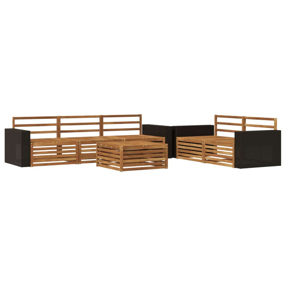 vidaXL Utomhussoffset 6 pcs Naturlig Massivt Akaciaträ