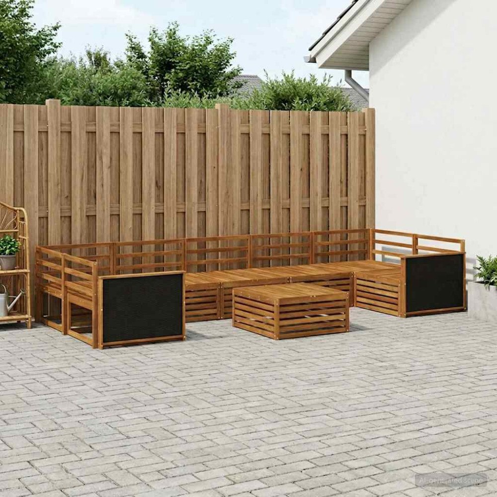 vidaXL Utomhussoffset 8 pcs Naturlig Massivt Akaciaträ