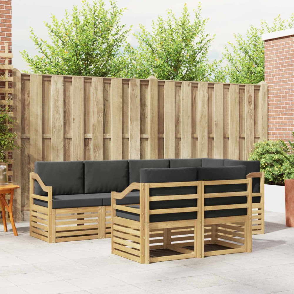 vidaXL Utomhussoffset 7 pcs Vit och antracit 245 x 126,5 x 73 cm