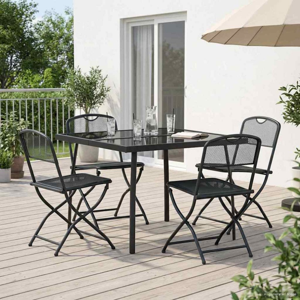 vidaXL Utemöbelset 5 pcs Antracit Järn och stål