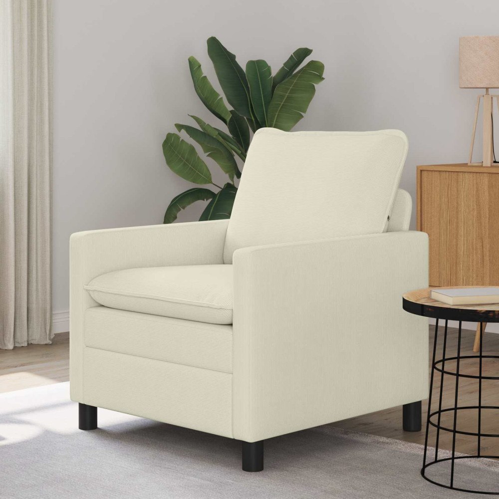 vidaXL Soffa Gräddvit 76 x 81 x 87,5 cm Tyg