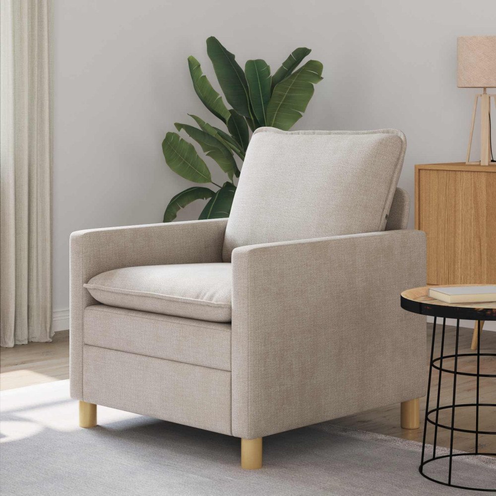 vidaXL Soffa Gräddvit 76 x 81 x 87,5 cm Polyester