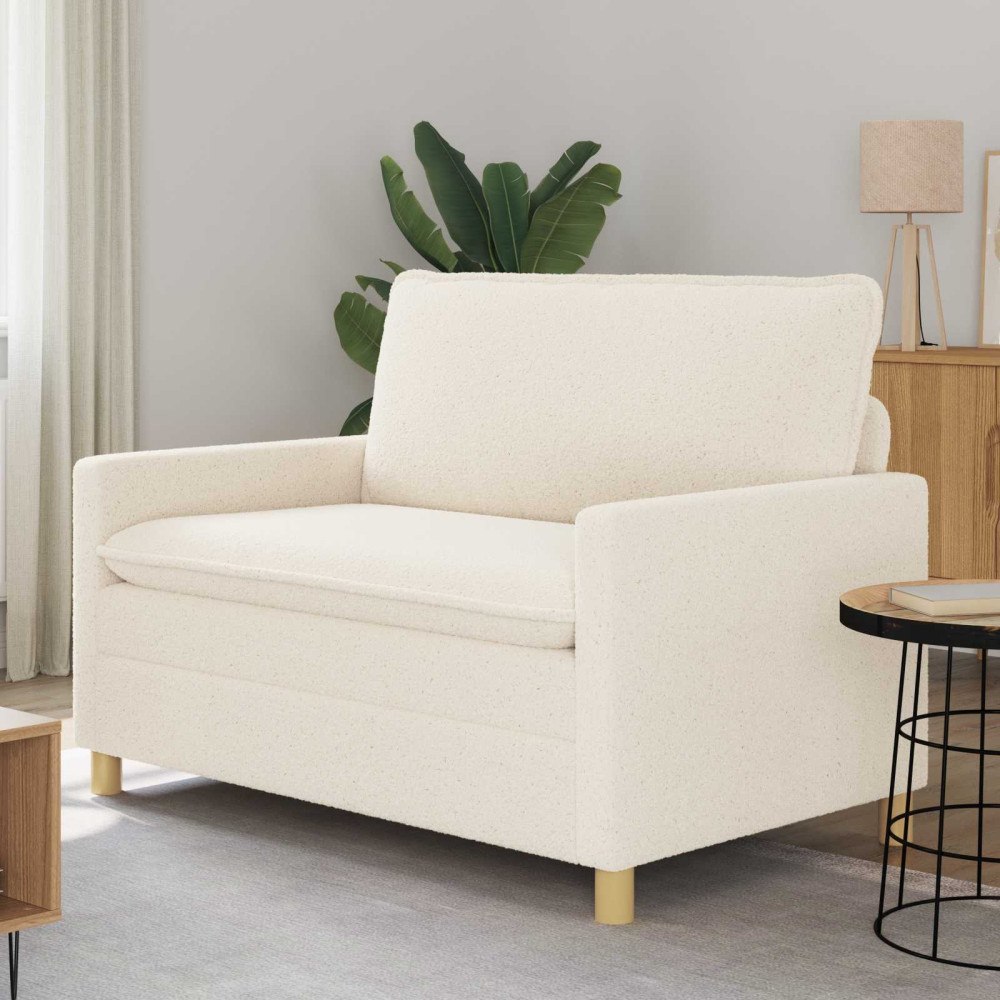 vidaXL Soffa Gräddvit 126 x 81 x 87,5 cm Tyg