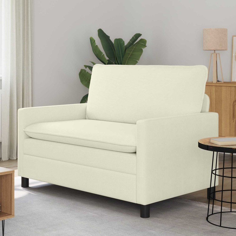 vidaXL Soffa Gräddvit 126 x 81 x 87,5 cm Tyg