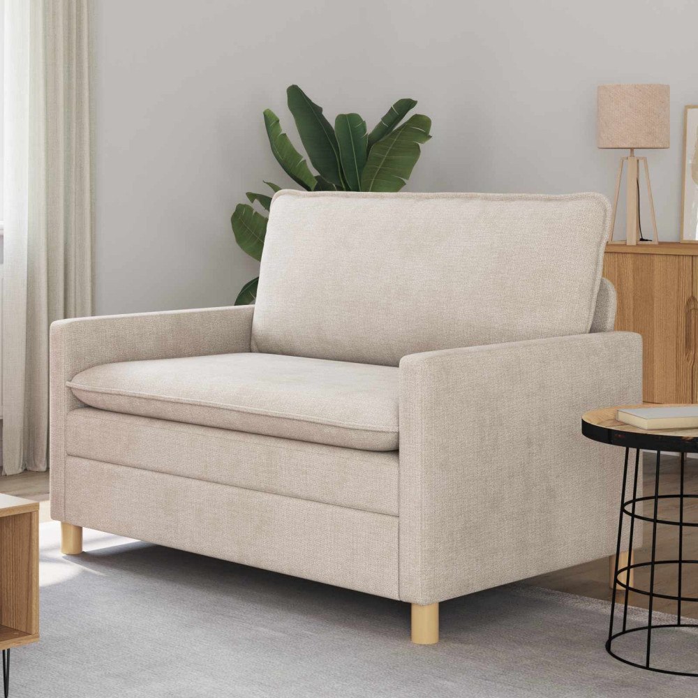 vidaXL Soffa Gräddvit 126 x 81 x 87,5 cm Polyester