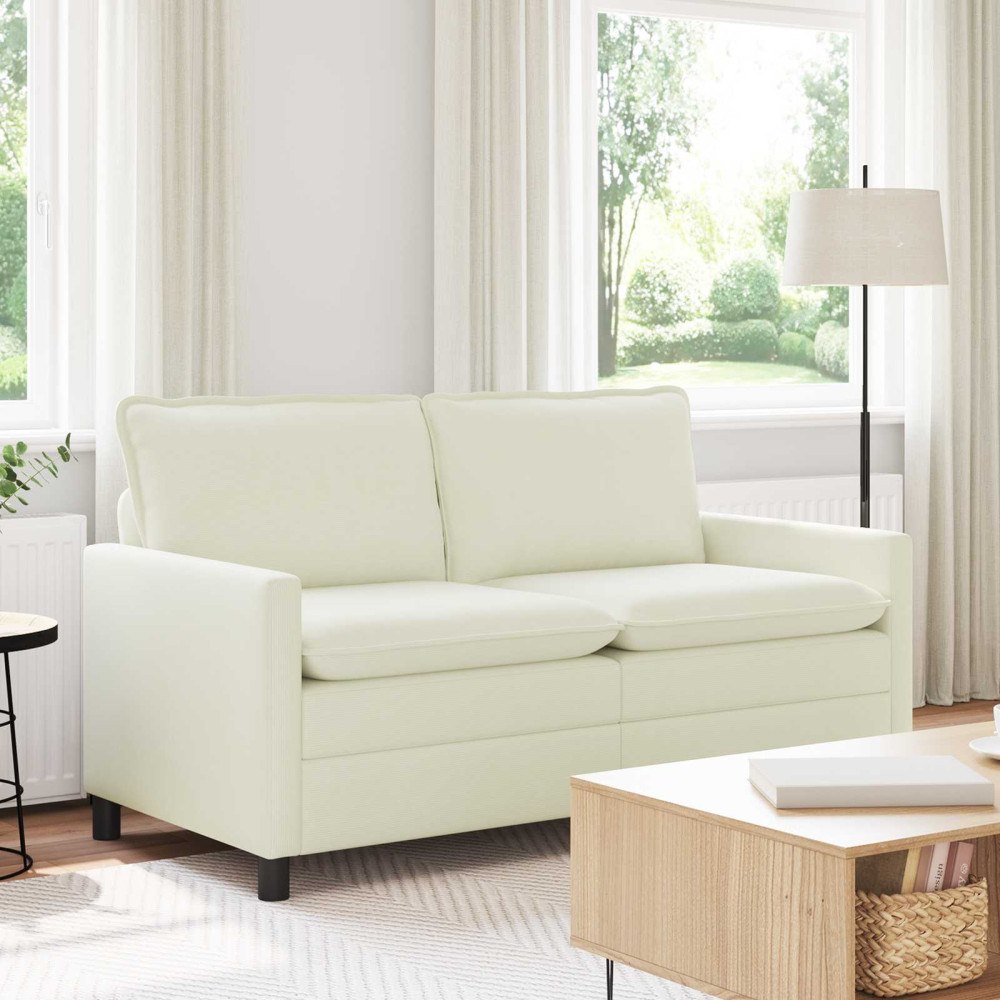 vidaXL Soffa Gräddvit 156 x 81 x 87,5 cm Tyg