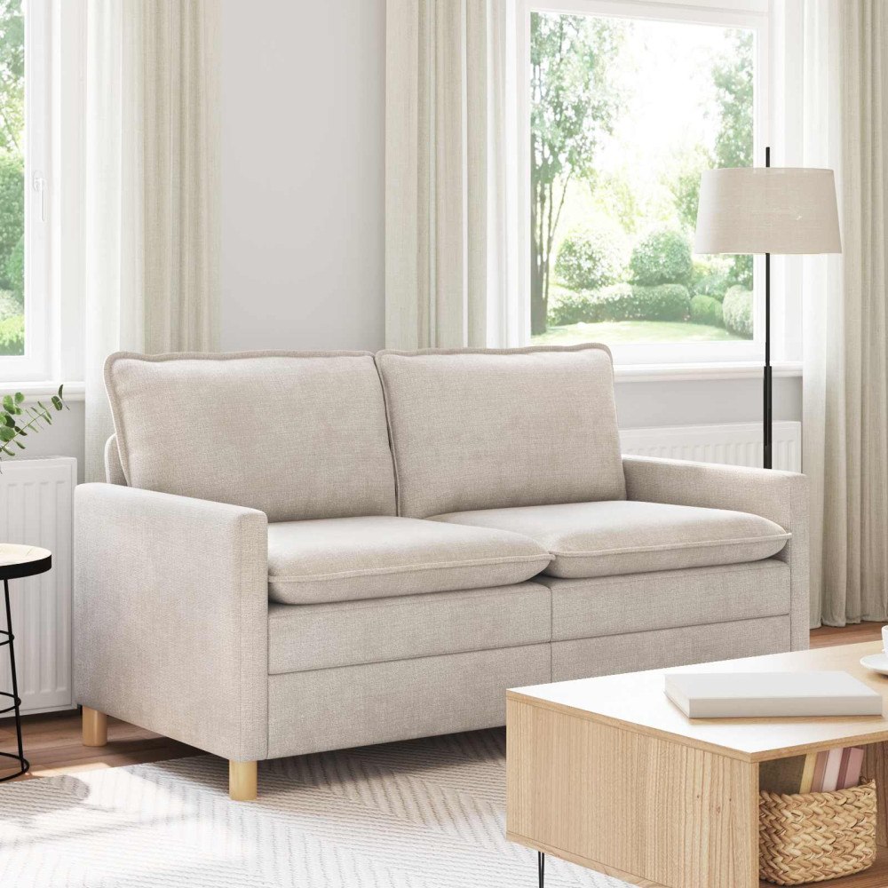 vidaXL Soffa Gräddvit 156 x 81 x 87,5 cm Polyester