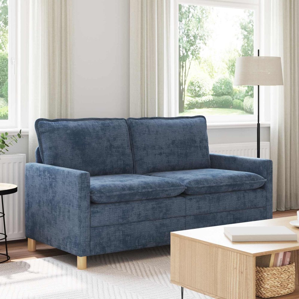 vidaXL Soffa Blå 156 x 81 x 87,5 cm Polyester