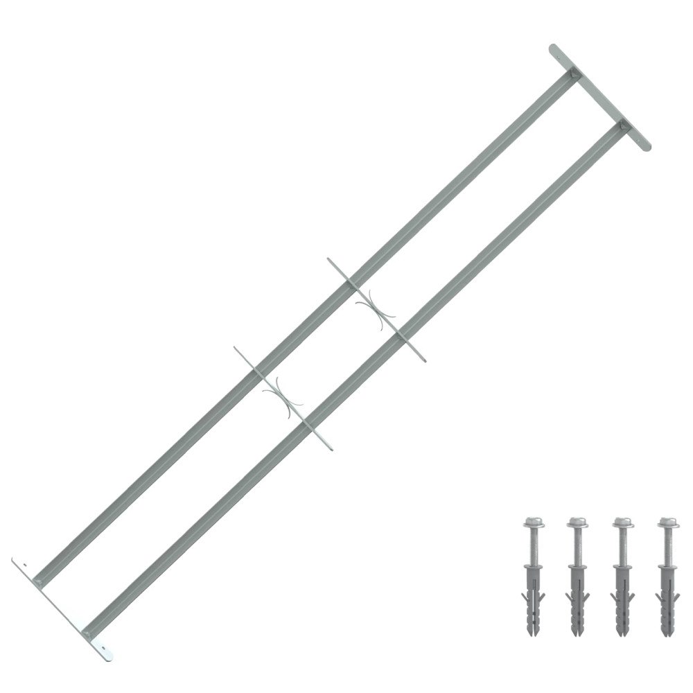 vidaXL Säkerhetsgaller för Fönster med 2 Korskåpor 3 pcs 930-1740 mm