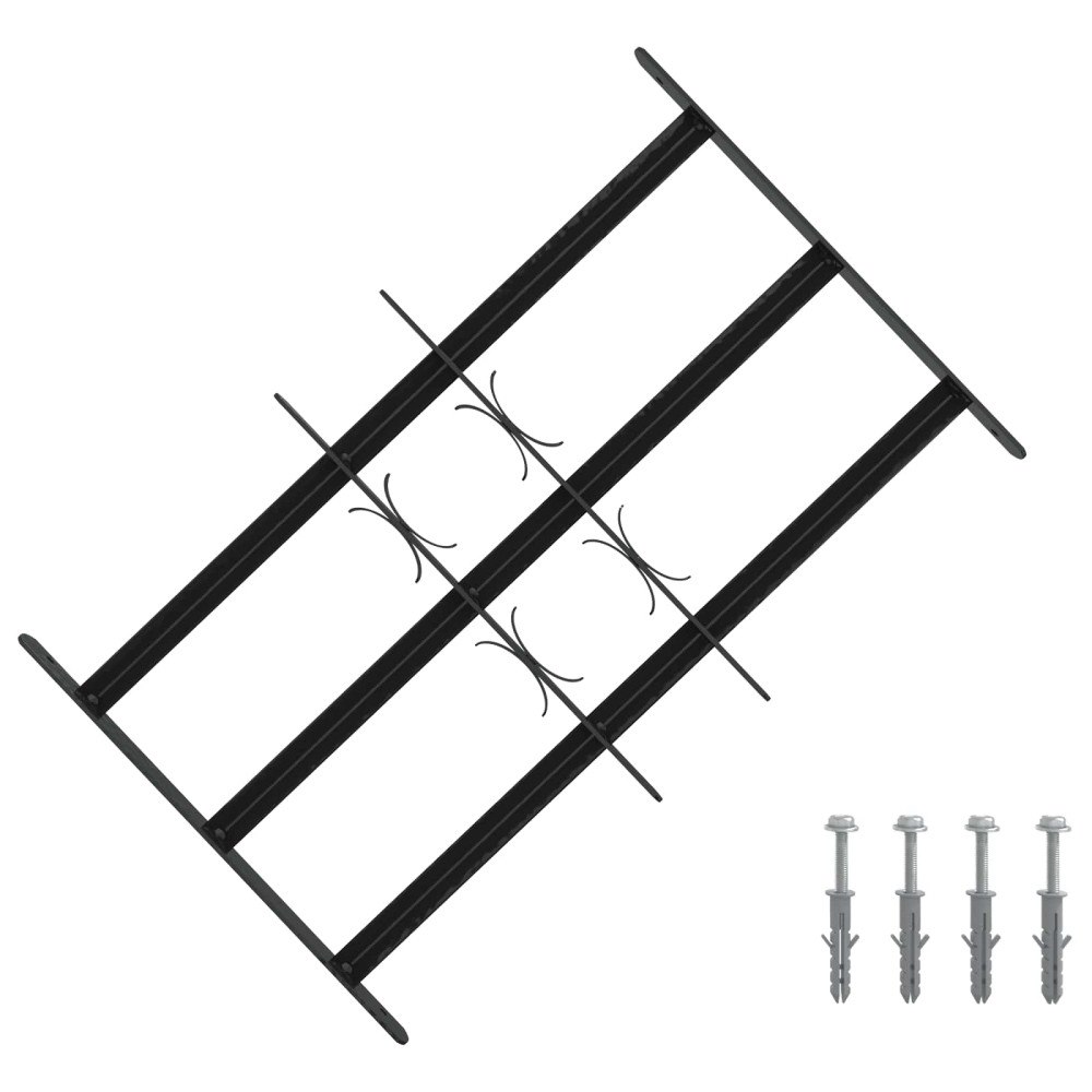 vidaXL Fönsterskyddsgaller med 3 Tvärstag 3 pcs 43-74 cm
