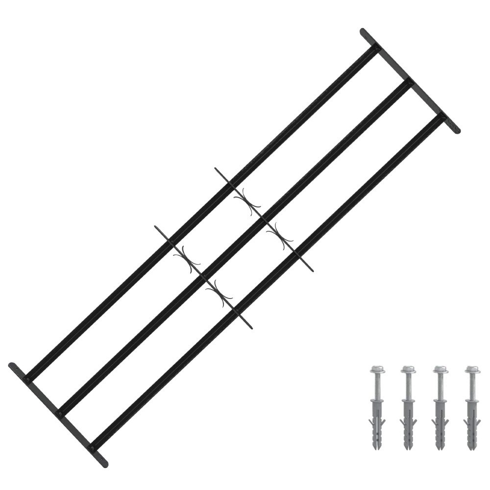 vidaXL Fönsterskyddsgaller med 3 Tvärstag 3 pcs 93-174 cm