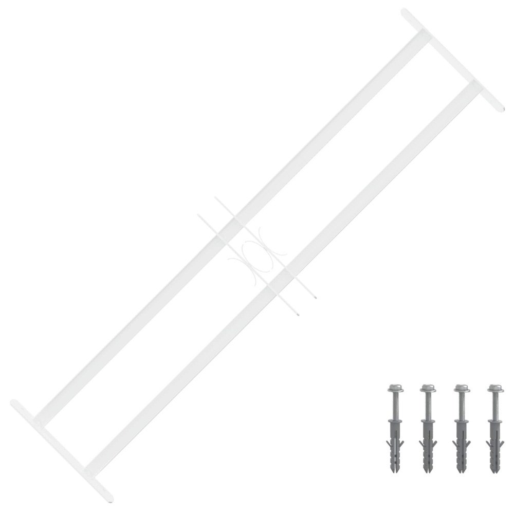 vidaXL Säkerhetsgaller för Fönster med 2 Korskåpor 3 pcs 63-114 cm