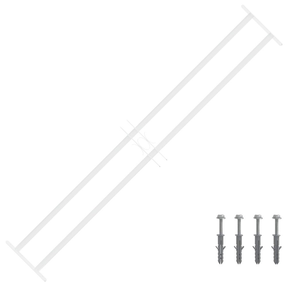 vidaXL Säkerhetsgaller för Fönster med 2 Korskåpor 3 pcs 93-174 cm
