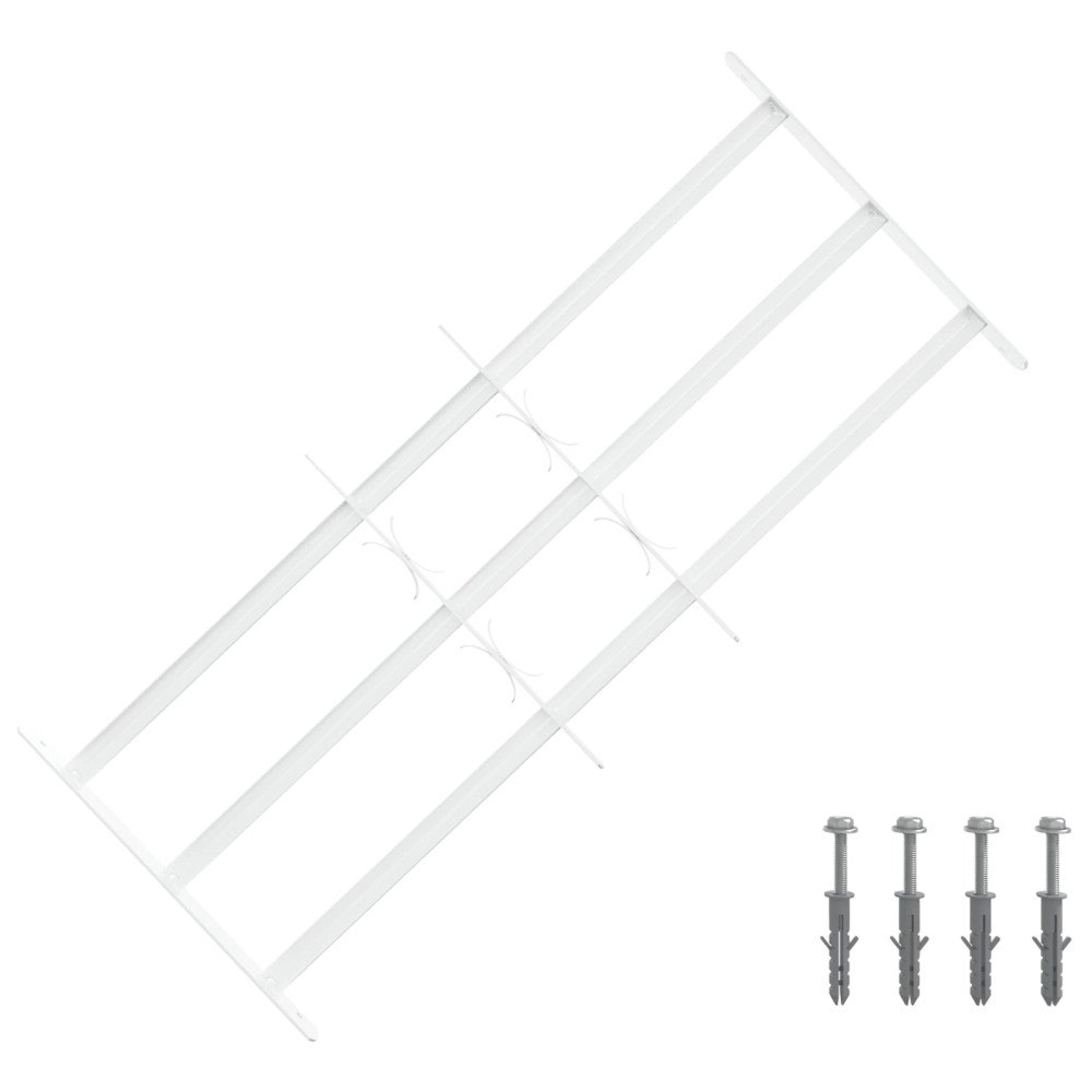 vidaXL Fönsterskyddsgaller med 3 Tvärstag 3 pcs 63-114 cm