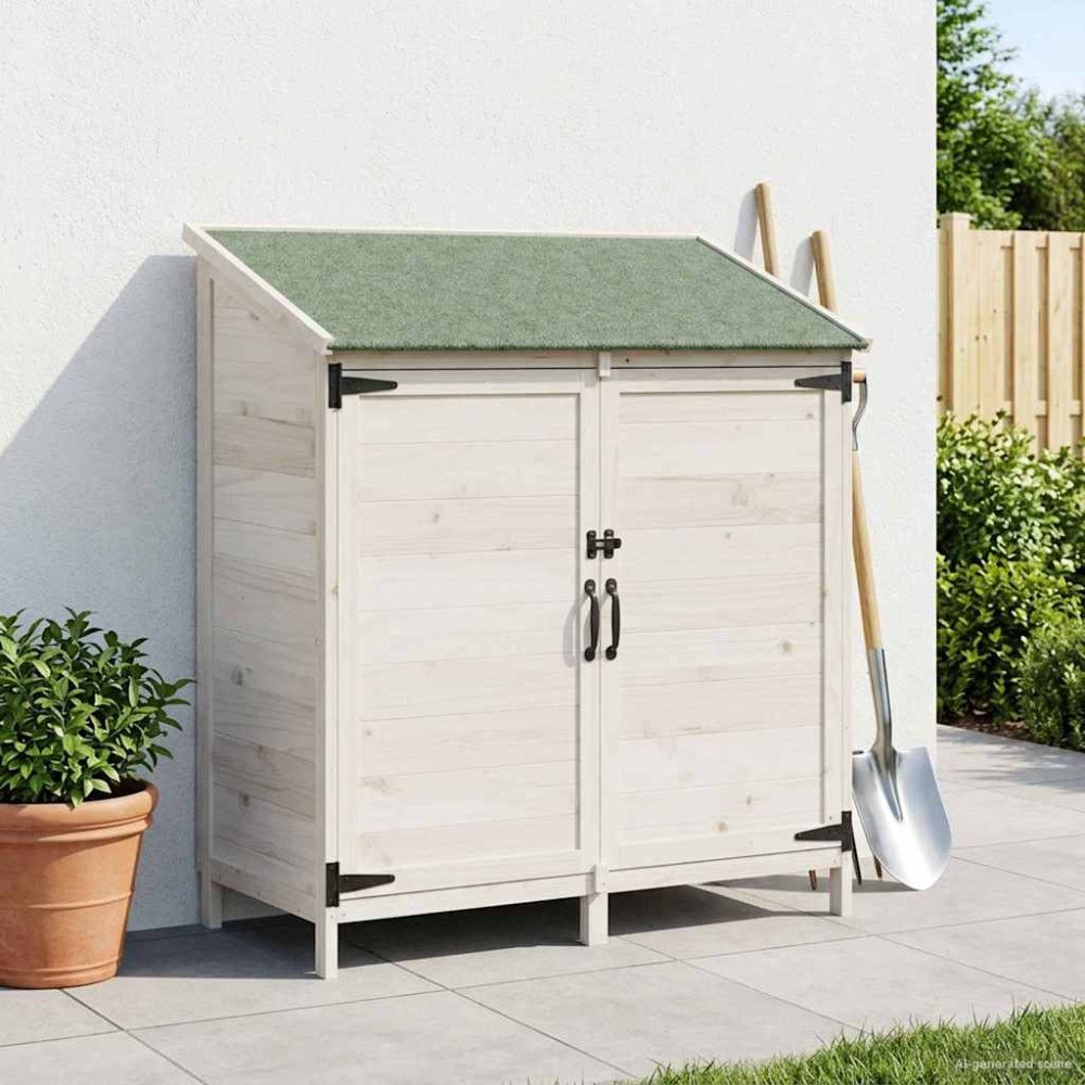 vidaXL Trädgårdshus Vit 106,5 x 56 x 113,5 cm Konstruerat trä