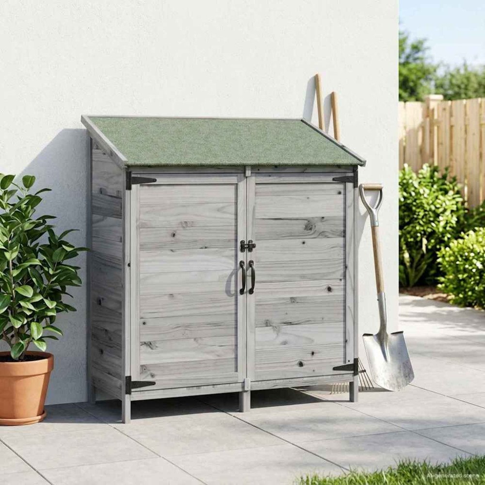 vidaXL Trädgårdshus Grå 106,5 x 56 x 113,5 cm Konstruerat trä