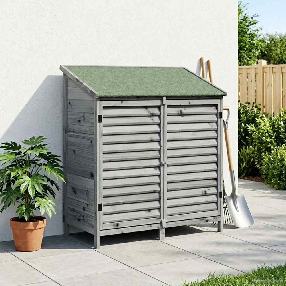 vidaXL Trädgårdshus Grå 106 x 56 x 113,5 cm Massivt Furu