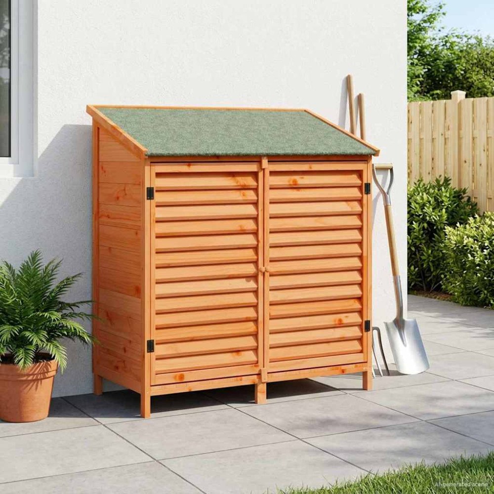 vidaXL Trädgårdshus Brun 106 x 56 x 113,5 cm Massivt Furu