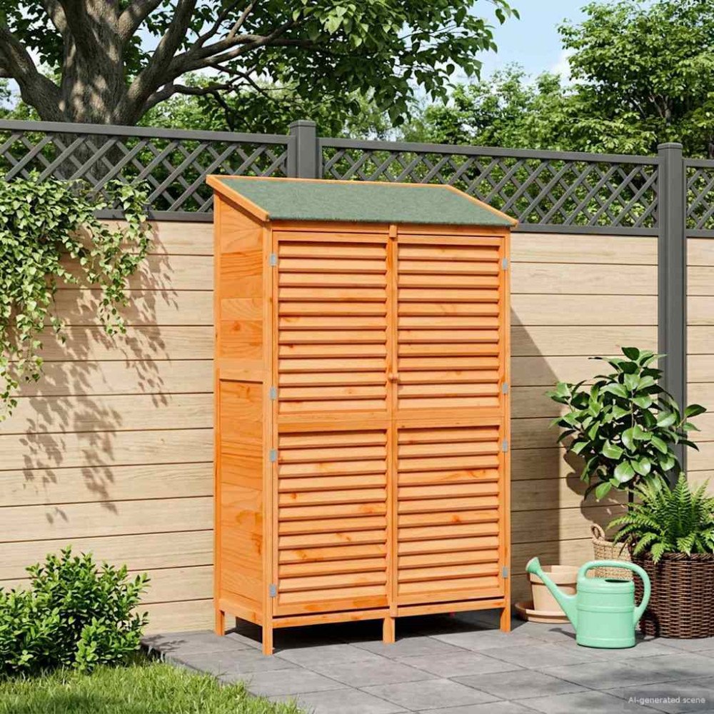 vidaXL Trädgårdshus Brun 106 x 56 x 176,5 cm Massivt Furu