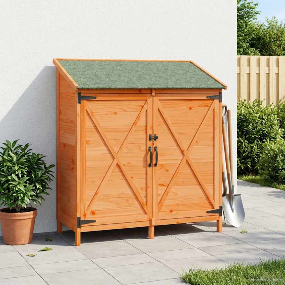 vidaXL Trädgårdshus Brun 106 x 56 x 113,5 cm Konstruerat trä