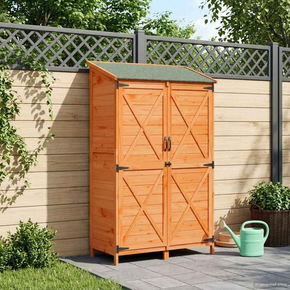 vidaXL Trädgårdshus Brun 106 x 56 x 176,5 cm Konstruerat trä
